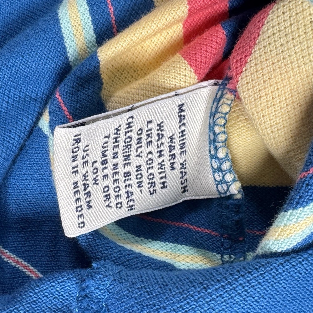 Vintage Daniel Cremieux Polo Shirt XXL Blue Multicolor Striped 100% Cotton NWT - Picture 4 of 5